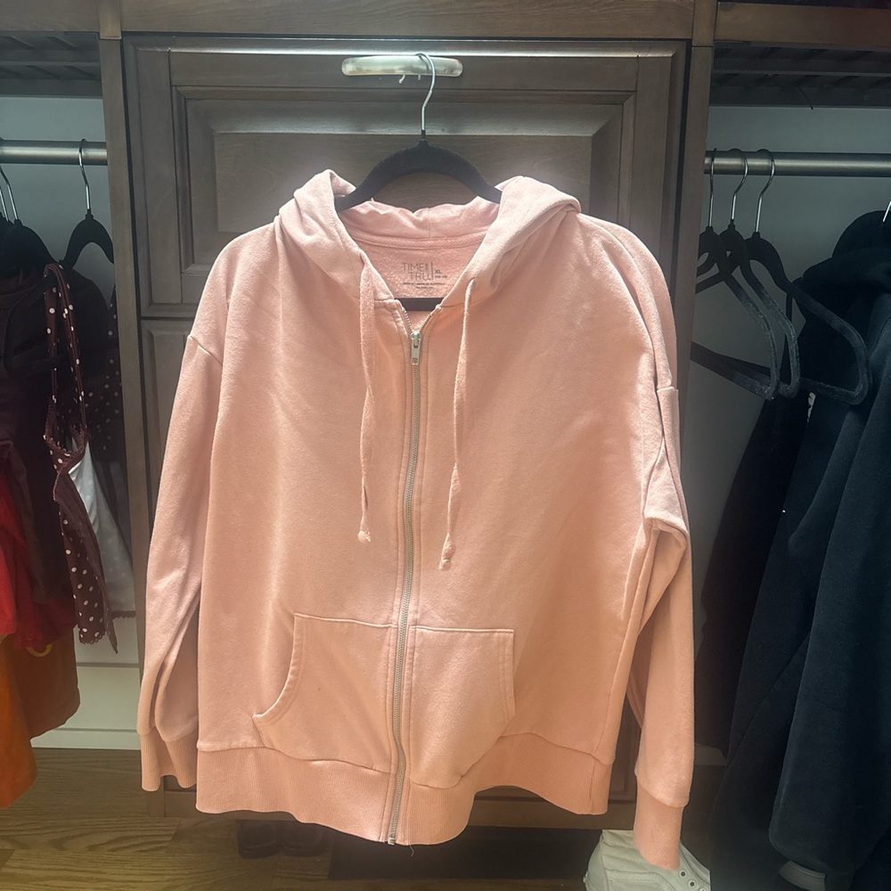 Time and Tru light pink Zip-Up Hoodie XL but fits like a medium
